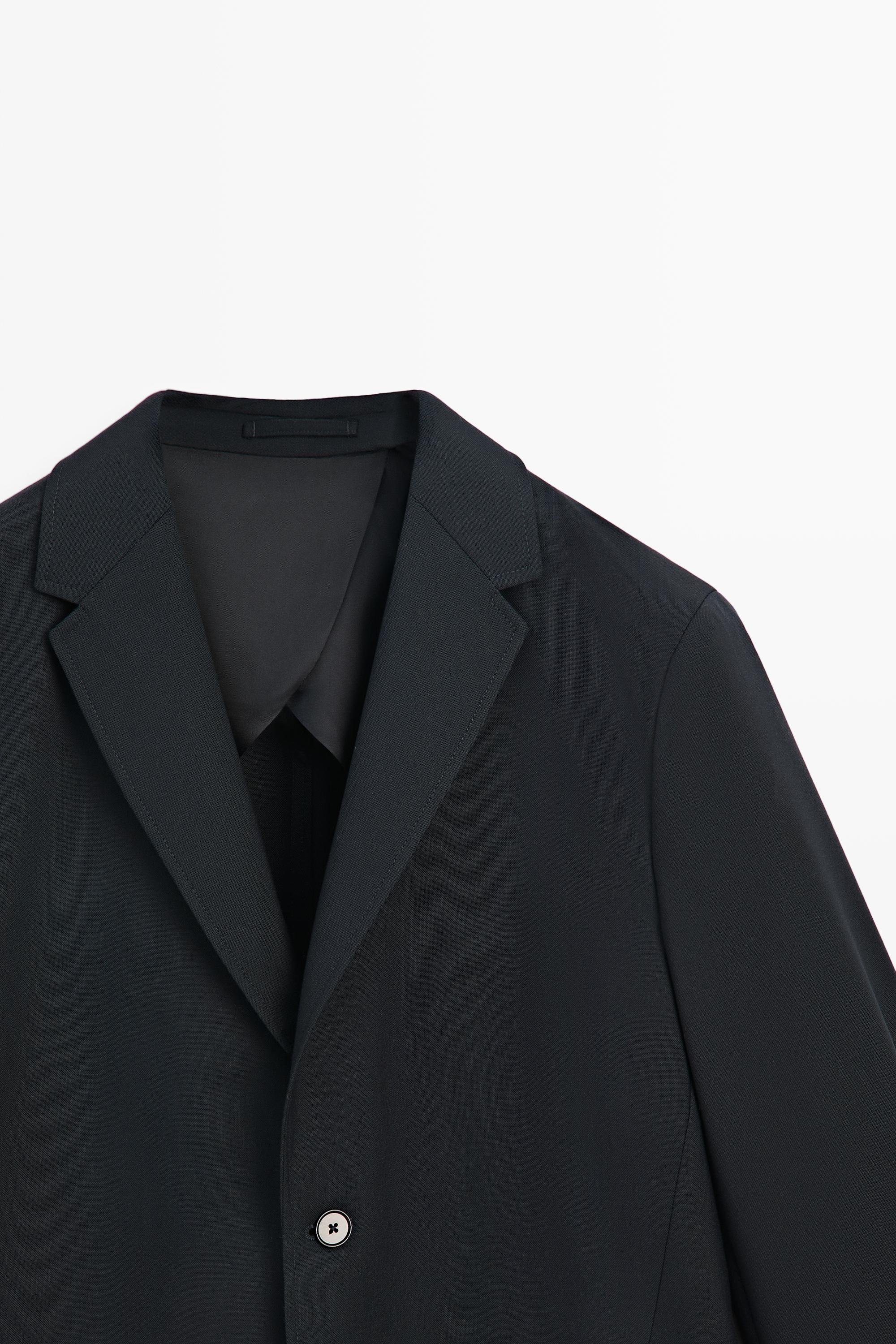 Textured cold wool blazer